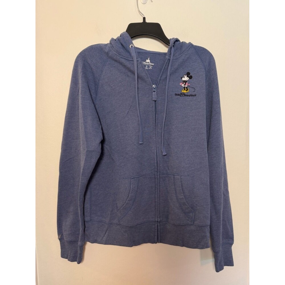 Disney Parks Minnie Mouse Zip Hoodie Blue Women’s Large Walt Disney World